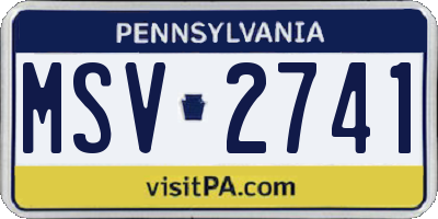 PA license plate MSV2741