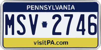 PA license plate MSV2746