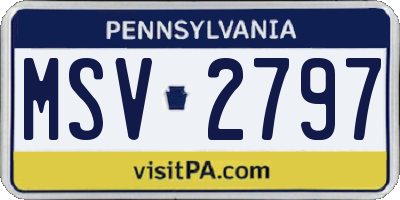PA license plate MSV2797