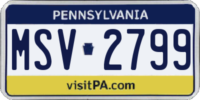 PA license plate MSV2799