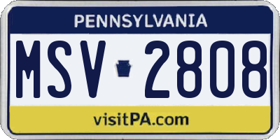 PA license plate MSV2808