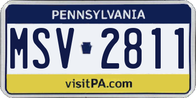 PA license plate MSV2811