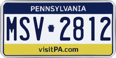 PA license plate MSV2812