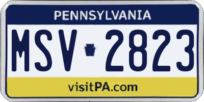 PA license plate MSV2823