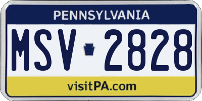 PA license plate MSV2828