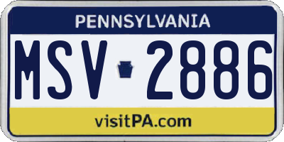 PA license plate MSV2886