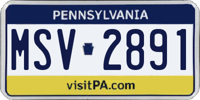 PA license plate MSV2891