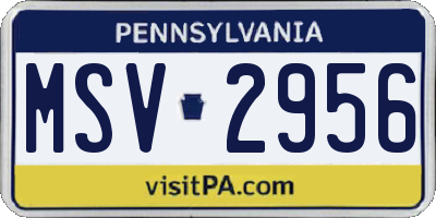 PA license plate MSV2956