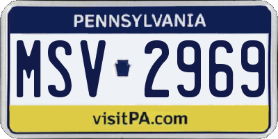PA license plate MSV2969
