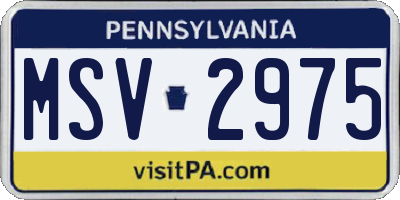 PA license plate MSV2975