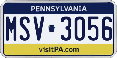 PA license plate MSV3056