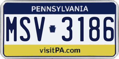 PA license plate MSV3186