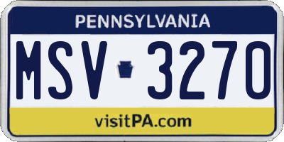 PA license plate MSV3270