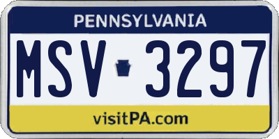 PA license plate MSV3297
