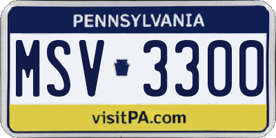 PA license plate MSV3300