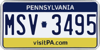 PA license plate MSV3495