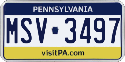 PA license plate MSV3497