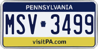PA license plate MSV3499
