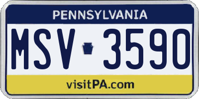 PA license plate MSV3590