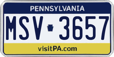 PA license plate MSV3657