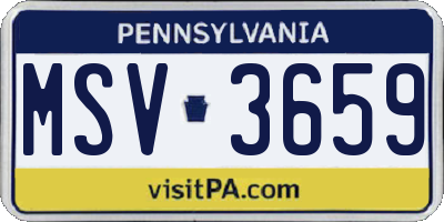 PA license plate MSV3659
