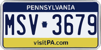 PA license plate MSV3679