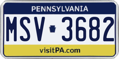 PA license plate MSV3682