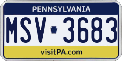 PA license plate MSV3683