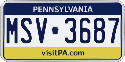 PA license plate MSV3687