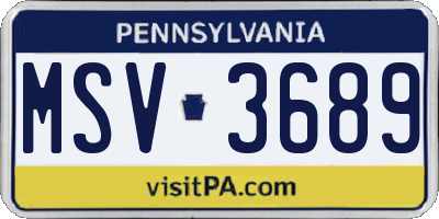 PA license plate MSV3689