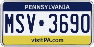 PA license plate MSV3690