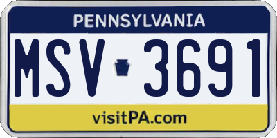PA license plate MSV3691