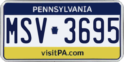 PA license plate MSV3695