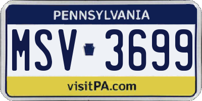PA license plate MSV3699