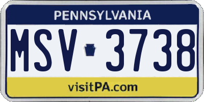 PA license plate MSV3738