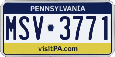 PA license plate MSV3771