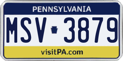 PA license plate MSV3879