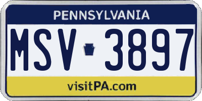 PA license plate MSV3897