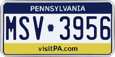 PA license plate MSV3956