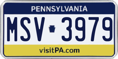PA license plate MSV3979