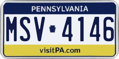 PA license plate MSV4146