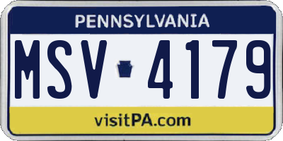 PA license plate MSV4179