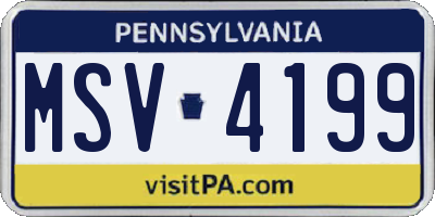 PA license plate MSV4199