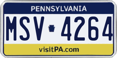 PA license plate MSV4264