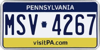 PA license plate MSV4267