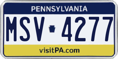 PA license plate MSV4277