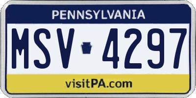 PA license plate MSV4297