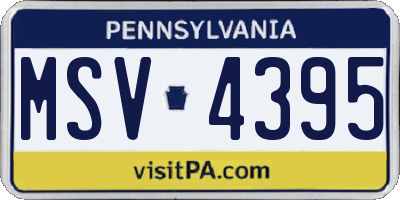 PA license plate MSV4395