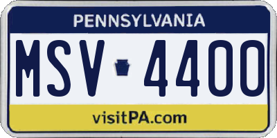 PA license plate MSV4400