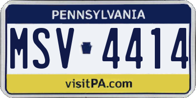 PA license plate MSV4414